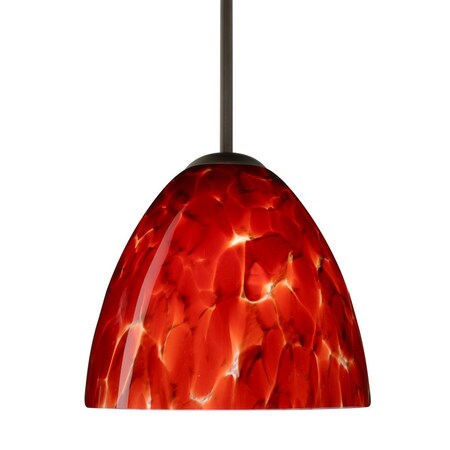 Besa Lighting Sasha Cord Pendant, Garnet, Bronze Finish, 1x40W Candelabra 1BT-757241-BR